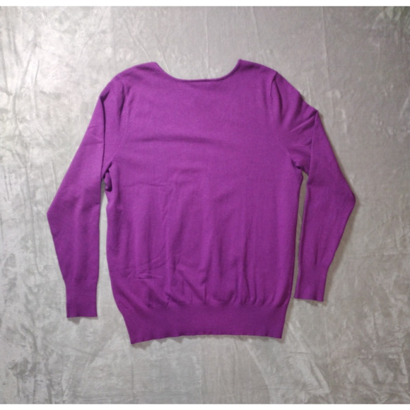 Purple V Neck Stretch Sweater Women 14/16 Lane Bryant - Picture 5 of 8
